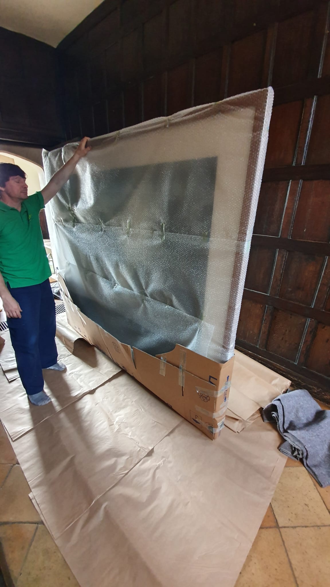 +GBP200k painting being prepared for custom crating