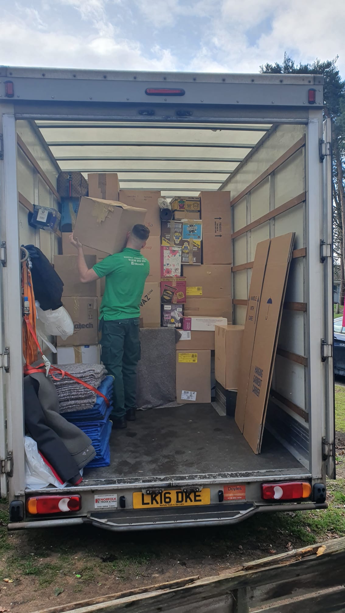 Van load nearly finished by our crew member